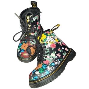 Dr. Martens Toddler 1460 Floral Mash Up Hydro Leather Lace Up Boots US S…